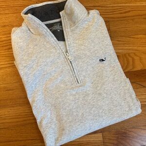 Vineyard Vines Men's Gray Quarter-Zip Sweater